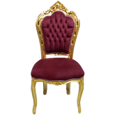 Scaun dining clasic baroc cadru auriu - tapiterie bordo